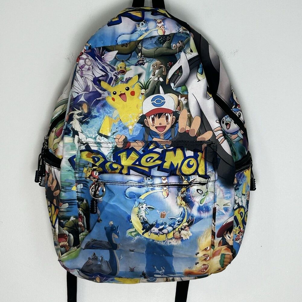 Pokemon All‎ Over Print Backpack School Bag Pikachu Ash Kids Anime